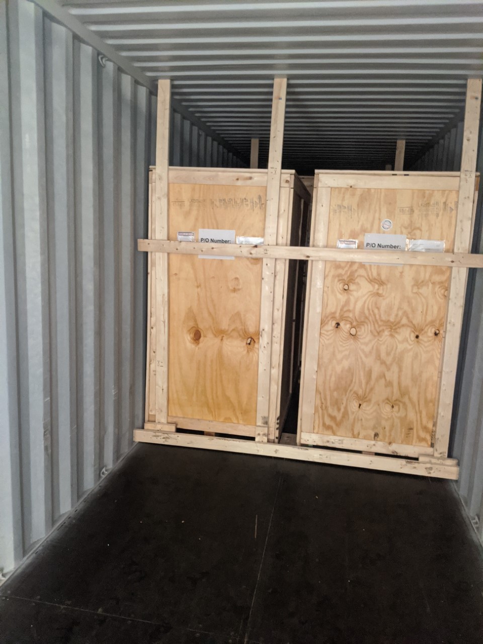 Wooden Crates In A Container
